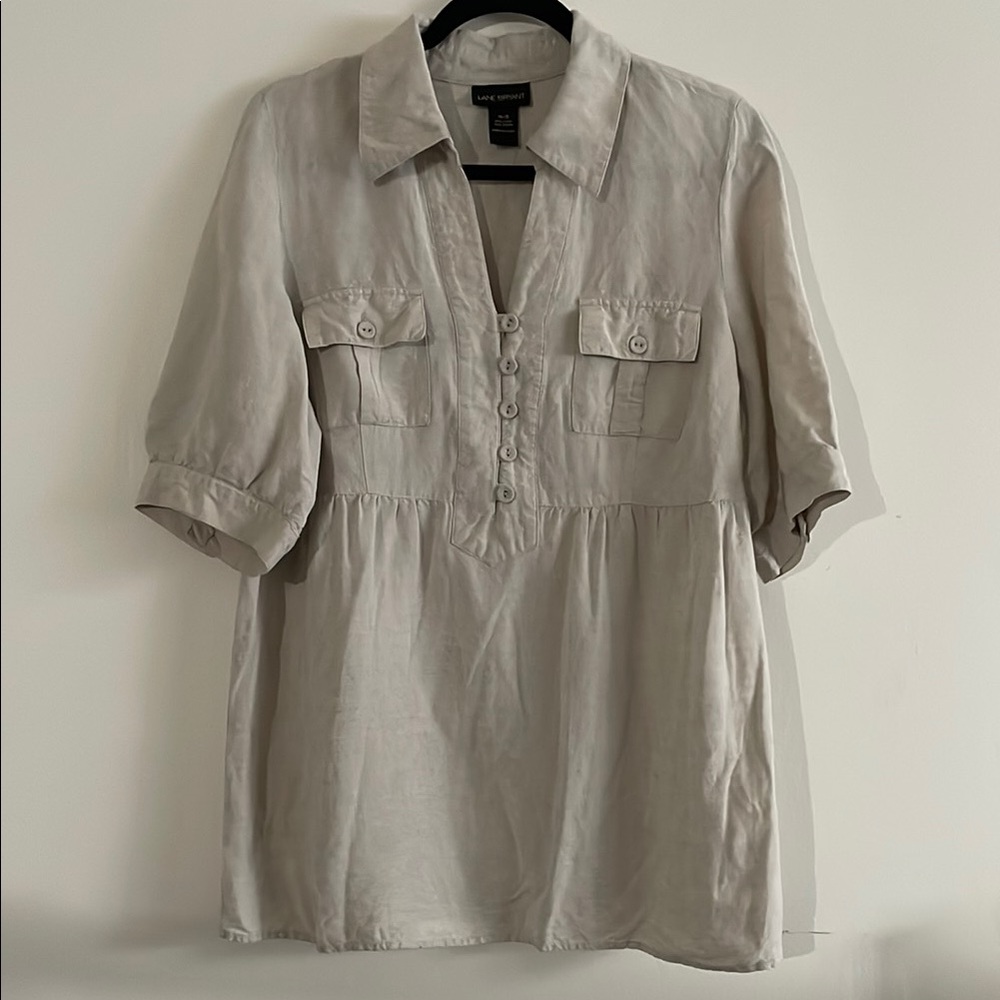 Lane Bryant Linen Blend Top Blouse